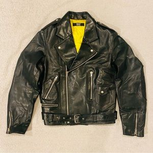 2006 RAF by Raf Simons Italy Black Perfecto Leather Rider Jacket Size 46
